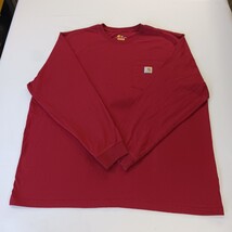 Carhartt K126 637 Original Fit Men's 2XL Red Cotton Pocket Long Sleeve T-Shirt image 14