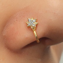 1Pcs Fake Piercing Nose Ring Punk Metal Gold Color Heart Leaf Nose Ring Clip Cuf - £8.65 GBP