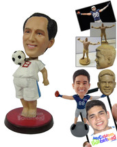 Personalized Bobblehead Short Male Soccer Player Trying To Control The Ball With - £66.56 GBP
