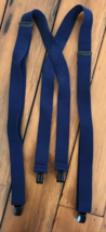 Levis Navy Blue Nylon Webbing Metal Clip Work Adjustable Suspenders Braces - £23.94 GBP