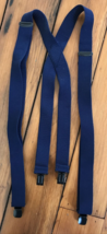 Levis Navy Blue Nylon Webbing Metal Clip Work Adjustable Suspenders Braces - £23.91 GBP