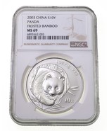 2003 China S10Y Silver Panda Frosted Bamboo NGC MS69 1 Oz. - $409.86 CAD