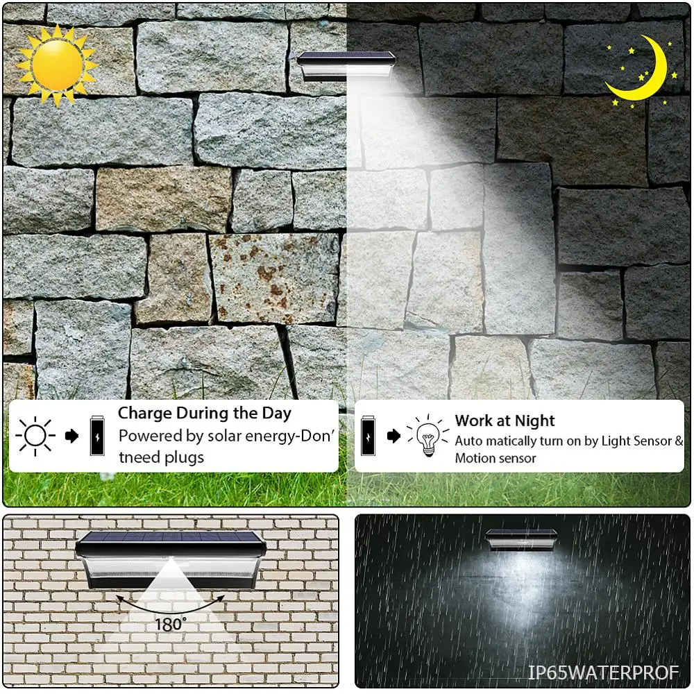 House Home Solar led Light Outdoor Solar Light Outdoor LED Solar Reflector Motio - £65.54 GBP