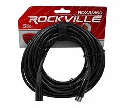 Rockville RDX3M50 50 Foot 3 Pin DMX Lighting Cable 100% OFC Copper Femal... - £31.59 GBP