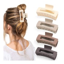 Premium Quality 4 Pieces Hair Claw Clips For All Hair Types Rectangular Shape - £18.42 GBP