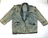 Vintage Jean St Tropez Blazer Giacca Uomo L Blu Denim Acido Minerale Lavare - $37.03