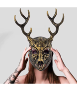 Antlers Animal Cosplay Mask Bighorn Sheep Mule Deer Bone Antler Hallowee... - $70.11