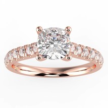 1ct Natural Diamond G-H Color SI Clarity Cushion Shape Slim Shank Halo Ring. - £2,483.71 GBP