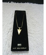 Arrowhead Pendant 14 Kt Gold Overlay 17&quot; Chain Necklace in Executive Gif... - £11.84 GBP
