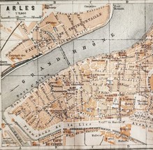 Map Arles Southern France Rare 1914 Lithograph WW1 Street Mini Sheet DWAA20B - £31.63 GBP