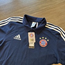 Adidas Polo Shirt Mens L FC Bayern Munchen NWT NEW- Blue - £31.37 GBP