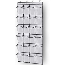Over The Door Shoe Organizer 24 Large Mesh Pockets, White - £15.97 GBP