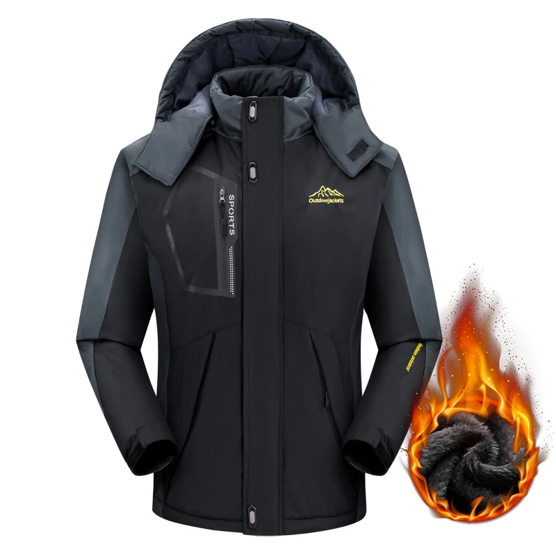 Men&#39;s Mid Long Plush Thickened Windproof And Waterproof Coat for Winter ... - £269.64 GBP