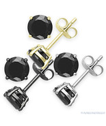 Simulated Onyx Cubic Zirconia CZ 925 Sterling Silver Mens / Womens Stud ... - $340.63 MXN+