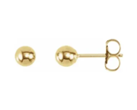 Ball stud earrings with bright finish Women&#39;s Earrings 14kt Yellow Gold ... - $69.00