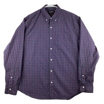 Bonobos Shirt Men&#39;s XL Standard Fit Purple Blue Plaid Button Down Long Sleeve - £15.01 GBP