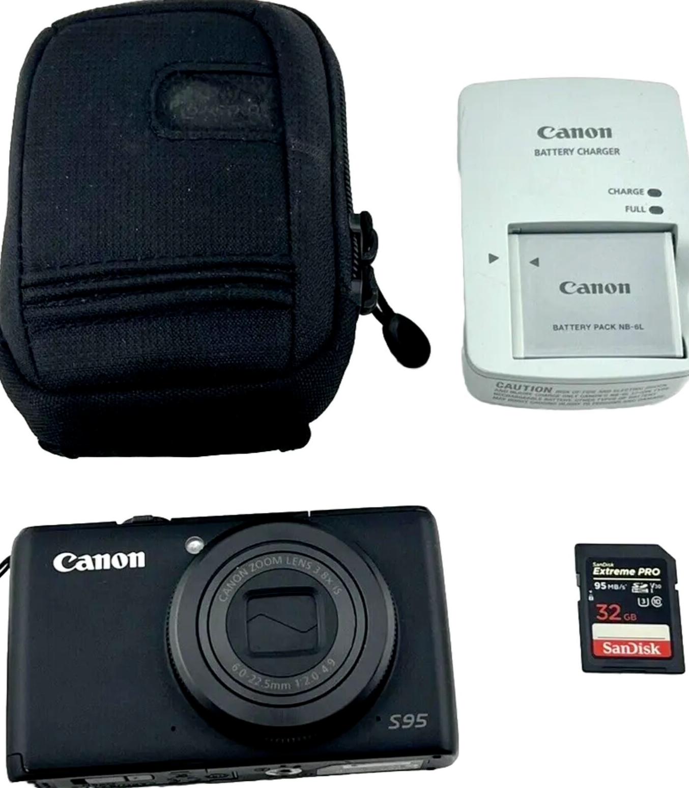 Canon PowerShot S95 Digital Camera 10MP 3.8x Zoom HD Video MINT IOB - £197.60 GBP