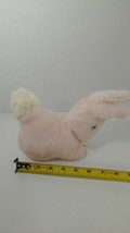 EDEN plush vintage chime rattle pink bunny rabbit white ears tail bow firm - $24.74