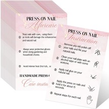 200 Pieces Press On Nail Cards 2 X 3.4 Inches Business Card Aftercare In... - £11.78 GBP