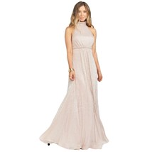 SHOW Me Your MUMU Dress Collette Collar Magic Mauve Glimmer maxi Gown We... - $101.92