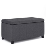 Dover Slate Grey Storage Ottoman Bench - Compact Seating &amp; Storage - €183,03 EUR