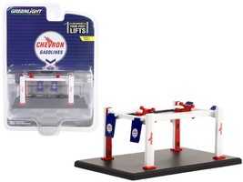 Adjustable Four-Post Lift &quot;Chevron&quot; White and Red &quot;Four-Post Lifts&quot; Seri... - $34.99