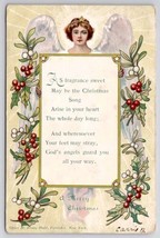 Christmas Angel With Mistletoe Poem 1906 To Linden PA Franz Huld Postcard H37 - $7.95