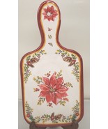 Le Cadeaux Poinsettia Melamine Cheese Board Shatter-Resistant - $32.23 CAD