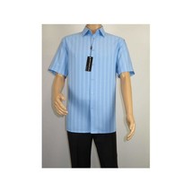 Men Short Sleeve Sport Shirt by BASSIRI Light Weight Soft Microfiber 48291 Blue image 2