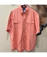 Wrangler Western Short Sleeve Shirt Orange Thick Material - £13.82 GBP