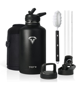 Water Bottle Topre Half Gallon Vacuum Stainless Steel Sports With 3 Lid ... - £39.79 GBP