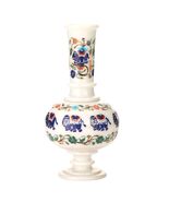 12"x5'' Marble Flower Vase Lapis Elephant Multi Floral Inlay Design Gift... - €942,00 EUR