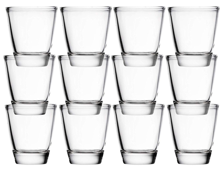 Primary image for Clear Shot Glasses (Set of 12) 1.5 Ounce: Durable Heavy Base Shooter Glass