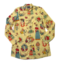 NWT Citron Santa Monica Button Down in Yellow Frida Kahlo Flash Art Shirt S - $100.00