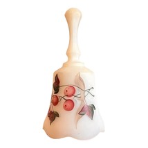 Fenton Bell Hand Painted Glass White Satin Cherries 4.25&quot; Artist Signed - £11.76 GBP