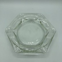 Cigar Ashtray Clear Glass 6 Sided Heavy 7.5&quot; X 8.5&quot; Unmarked Vintage EUC - £12.66 GBP