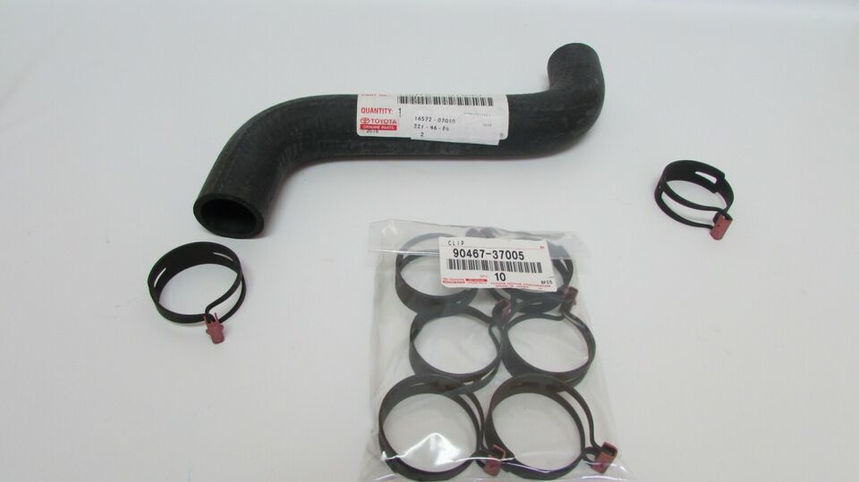 NEW TOYOTA TACOMA  OEM LOWER 16572-07040 RADIATOR HOSE & 2 OEM CLAMPS (3 PIECES) - $36.67