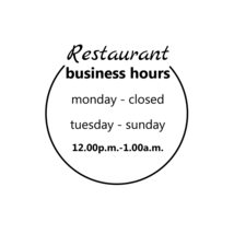 Anewdecals Restaurant Hours Decal Vinyl Stickers - Restaurant Hours Wind... - £9.48 GBP+