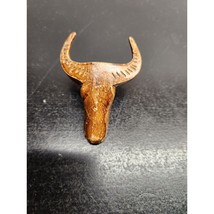 Vintage hand carved wood bull head Boy Scout Neckerchef Slide - £18.04 GBP