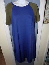 Lularoe Blue/Brown  Carly Dress Size XS Women&#39;s - £14.78 GBP