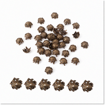50pcs Tibetan Alloy Flower Petal Spacer Bead Caps - Antique Bronze Metal... - $32.66