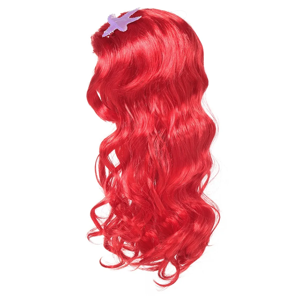 Play  Frozen Princess Girls Anna A CosPlay Wig Play Little Mermaid Ariel Red Wig - £23.17 GBP