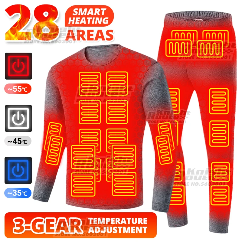 28 Area Heated Underwear For Women Men Heated Jacket Thermal Underwear Heating - $56.05+