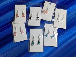 Awareness ribbon earrings, awareness ribbon jewelry, cancer awareness earrings - £7.99 GBP+