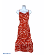 Red Floral Dress Classic Maxi Dress w/ Adjustable Strap &amp; Sexy Side Slit... - €21,86 EUR