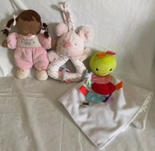 Carters My First Doll AA Rattle Plush Taggies Lovey Blanket &amp; Owl Perk A... - £20.32 GBP