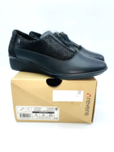 Revere Tangier Slip On Shoes- Black French / Black Lizard , US 7M / EUR 38 - £31.13 GBP