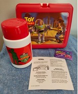 Disney TOY STORY Vintage Lunch Box  with Thermos Red Plastic 1996 - $553.42 MXN