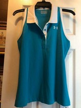 Nwt Ladies Under Armour Turquoise Sleeveless Racerback Golf Shirt - Size M - £26.16 GBP