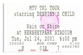 Destiny&#39;s Enfant Ticket Stub Juillet 24 2001 Hershey Pennsylvania - $34.64